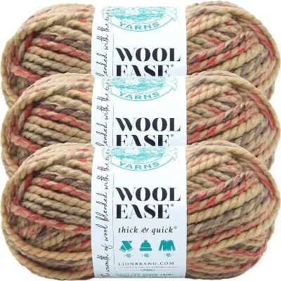 3 Pack) Lion Brand Wool-ease Thick & Quick Yarn - Red Beacon : Target