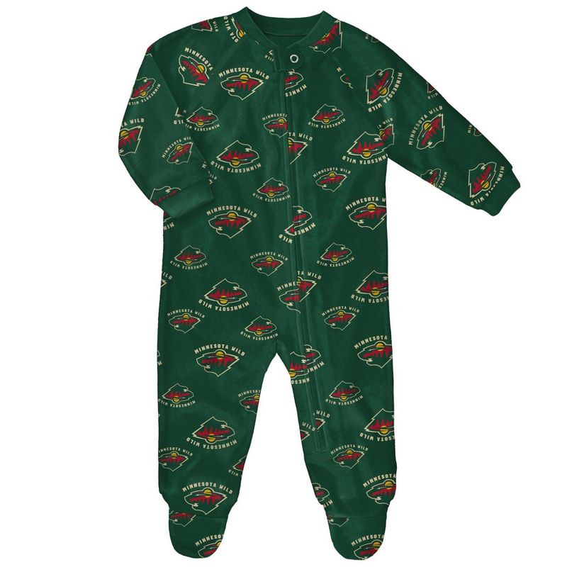 NHL Minnesota Wild Infant All Over Print Sleeper Bodysuit, 1 of 2