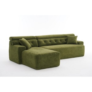 TiramisuBest LY-003 Beige White Deep Seat Compression Sofa 3 Seater with Beige for sofa - 1 of 4