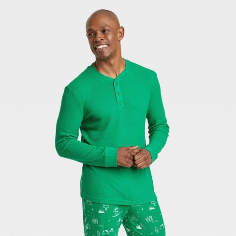 Men's Big & Tall Matching Family Thermal Pajama Button-down Shirt -  Wondershop™ Green Xxlt : Target
