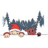 Junior's Design By Humans Christmas Santa And Rudolph Peaking By rasok T-Shirt - 2 of 3