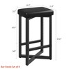 24" Bar Stools Set of 2/4 with Footrest, Counter Height Backless Barstools w/ Metal X-Frame, Upholstered PU Leather Seats, Modern Kitchen Stools - 2 of 4