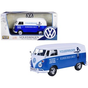 Volkswagen Type 2 (T1) Delivery Van Autohaus Sudekum "Kundendienst" Candy Blue & White 1/24 Diecast Model by Motormax - 1 of 3