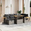 vidaXL 7 Piece Patio Sofa Set with Cushions Gray Poly Rattan - Gray without storage - 2 of 4