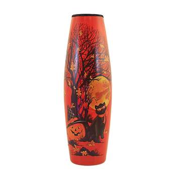 Stony Creek Spooky Treee Pre-Lit Vase  -  One Decorative Pre-Lit Vase 12 Inches -  Halloween  -   -  Glass  -  Orange