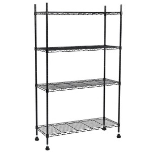 Heavy Duty 4-Tier Steel Shelving Unit, 1400LBS Capacity, Black, 36"x14"x54" - 1 of 4