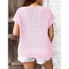 Coolmee Women's Crochet Shrug Sweater Tie Front Knit Bolero Shrug Cropped - 3 of 4
