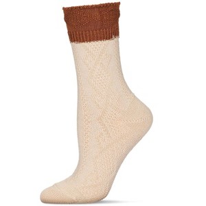 Memoi Women's Diamond Bits Soft-Fit Two-Tone Crew Sock - 1 of 4