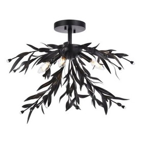 Elegant Lighting Priscilla 23 inch flush mount in black - 1 of 4