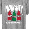 Women's - Instant Message - Naughty And I Gnome It Funny Christmas Short Sleeve Graphic T-Shirt - 2 of 4