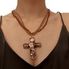 HTUTWOO Double Beaded Necklace, Gothic Cross Pendant, Women’s Jewelry Gifts, Great for Any Occasion, Trendy and Stylish Accessory - 2 of 4