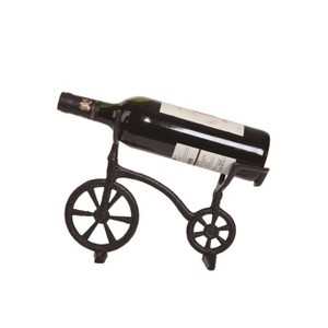 Transpac Metal 11 in. Black Bike Wine Bottle Holder - 1 of 2