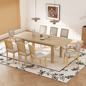 NicBex Dining Table Set for 8 Kitchen Table Set 6 Upholstered Armless Dining Chairs and 2 Padded Arm Chairs for Dining Room - 1 of 4