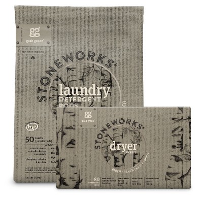 Grab Green Stoneworks Laundry Pods and Dryer Sheets
