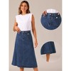 Allegra K Women's Casual High Waist A Line Jean Skirt - 2 of 4