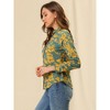 Allegra K Women's Printed Casual Formal Long Sleeve Office Blouse - 4 of 4