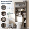 Over The Toilet Storage Cabinet with Transparent Door, Multi Layer Shelves & Toilet Rack - 4 of 4