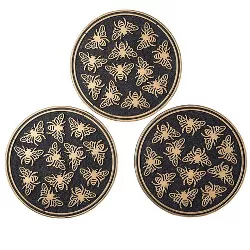 Plow & Hearth - Recycled Rubber Garden Pathway Round Stepping Stones, Set of 3