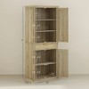72" Tall Kitchen Cabinet, Kitchen Pantry Cabinet with Rattan Doors, Drawer, 5-Tier Shelf and Adjustable Shelves - 3 of 4