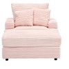 NicBex Couches for Living Room 39" Single Chaise Lounge Chair Corduroy Upholstered Sofa Sleeper Chair with Ottoman and Cup Holders - 2 of 4