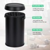 17 Gallon/65 Liter Stainless Steel Swing Top Trash Can, Heavy Duty Round Trash Bin with Swing Lid, Commercial Large Garbage Can - 4 of 4