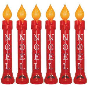 Union Christmas Illuminated Lighted 39" Noel Candle, Holiday Decor, Red, 6 Pack - 1 of 4