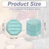 Unique Bargains Vintage Velvet Octagonal 3 Slots Jewelry Storage Boxes 2 Pcs - 2 of 4