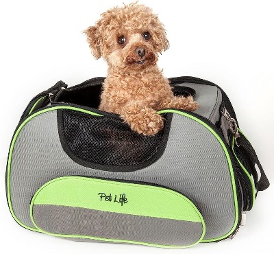 Pet Life Airline Approved Sky-max Modern Collapsible Pet Carrier Grey-l ...
