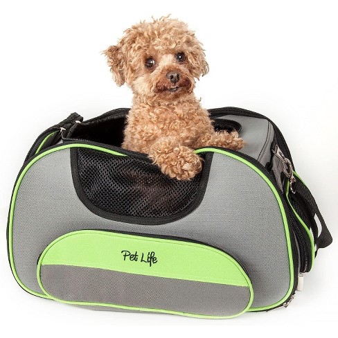 Pet Life Airline Approved Aero-Zoom Lightweight Wire Framed Collapsible Pet  Carrier Blue-M