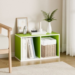 HOMLUX 2-Cube Bookcase Floor Open Wooden Storage Bookshelf Toy Organizer, Multiple Colors - 1 of 4