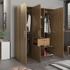 Bariloche 70" High Four-Door, One Drawer Armoire With Three Hanging Rods, Seven Shelves Bedroom, Wardrobe, Closet Natural Oak - 2 of 4