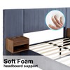 NicBex Queen/King Size Upholstered Bed Frame with Velvet Tufted Headboard,Platform Bed Frame with Floating Nightstand LED and USB Built-in,Green/Gray - 4 of 4