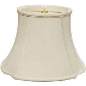 Vynxaria Slant Inverted Corner Oval Softback Lampshades, 8"x13"x9" White with Washer Fitter - 1 of 4