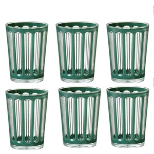TAG Villa 22 oz Green Acrylic Double Old Fashion DOF BPA-Free, Dishwasher Safe, Durable Drinkware Set of 6 - 1 of 3