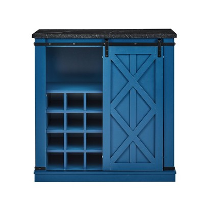 Navy wine bar cabinet discount