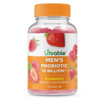 Lifeable Probiotic for Men, for Digestive Health, Vegan, 90 Gummies