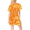 HAPPY BAY Women's Beachwear Bathing Suit Wraps Summer Loose Swimsuit Cover Ups Mini Caftan X-Large-XX-Large Yellow Tie Dye Design - 2 of 4