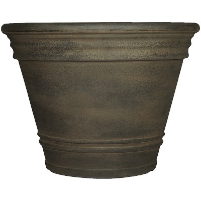 Sunnydaze Indoor/Outdoor Patio, Garden, or Porch Weather-Resistant Double-Walled Franklin Flower Pot Planter - 20" - Sable Finish