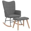 vidaXL Rocking Chair with a Stool Dark Gray Fabric - 2 of 4