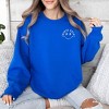 Simply Sage Market Women's Graphic Sweatshirt Embroidered Choose Happy Lightning Smiley Face - 2 of 2