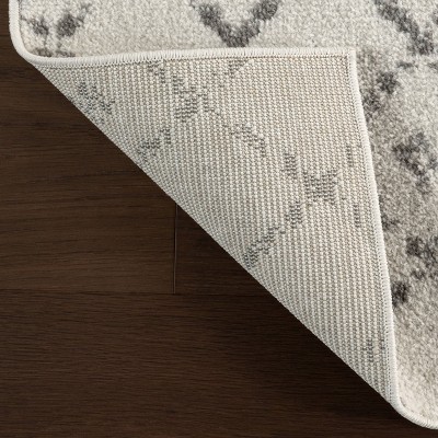 Gray Synthetic Moroccan Trellis 10' Square Area Rug
