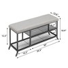 Shoe Rack, Bamboo Shoe Bench with Cushioned Padded Seat, Shoe Organizer with Storage for Entryway, Hallway, Bedroom,Living Room - 3 of 4