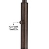 360 Lighting Farmhouse Rustic Country 65 1/2" Tall Standing Floor Lamp Skinny Downbridge Bronze Metal Living Room Bedroom House Drum Oatmeal Shade - 3 of 4