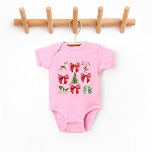 The Juniper Shop Coquette Christmas Collage Baby Bodysuit - 6 Month - Pink - 1 of 3