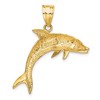 Black Bow Jewelry 14k Yellow Gold Large Dolphin Pendant - 3 of 4