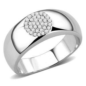 Slickblue Men's Polished Stainless Steel Ring with Clear CZ - Classic Jewelry for Everyday Wear - Size 8-13 - 1 of 4