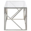 vidaXL Coffee Table Silver Stainless Steel and Tempered Glass - 4 of 4
