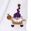 Linum Home Textiles Hotel Collection 100% Turkish Cotton Unisex Waffle Terry Embroidered Bathrobe with Satin Piped Trim - Halloween Gnomes - 4 of 4