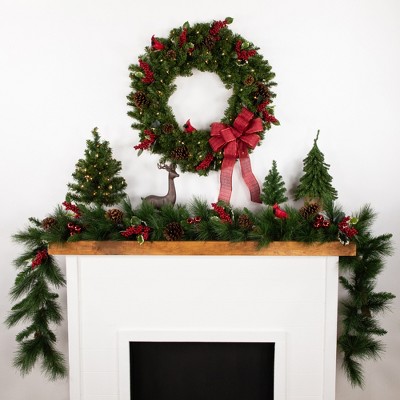 Lush Two-Tone Canadian Pine 30" Artificial Christmas Wreath with Clear Lights