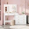 61" Make Up Vanity Desk with Mirror and Lights, 3 Lighting Modes Vanity Organizer , Vanity with 8 Storage Large Drawer & 2 Open Shelves - 4 of 4